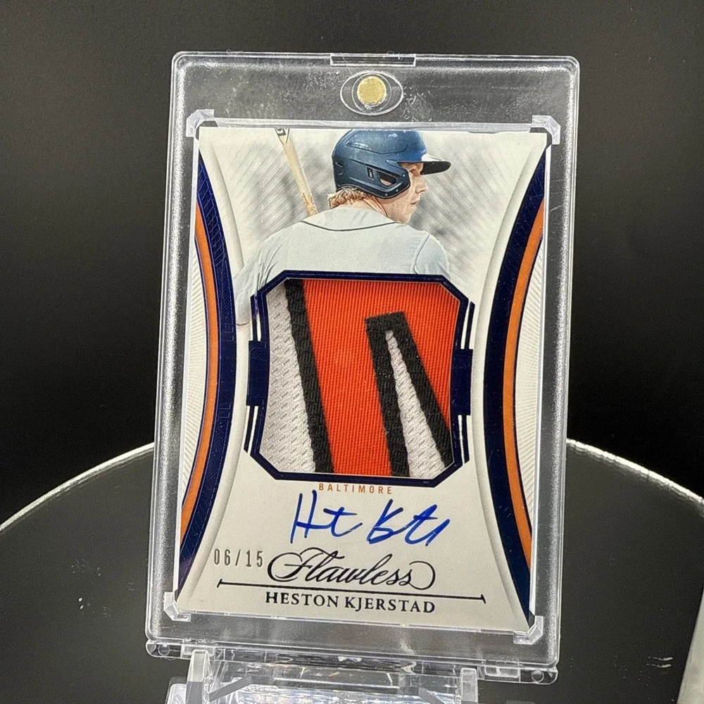 2025‎ Heston Kjerstad Flawless Patch Auto /15 RC Orioles Jumbo 3-Color